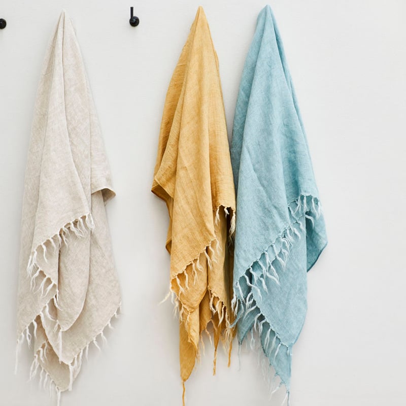 Malmo Linen Throw Mustard