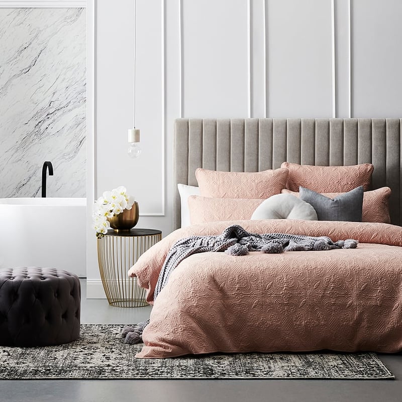 Sophia Quilted Quilt Cover Blush