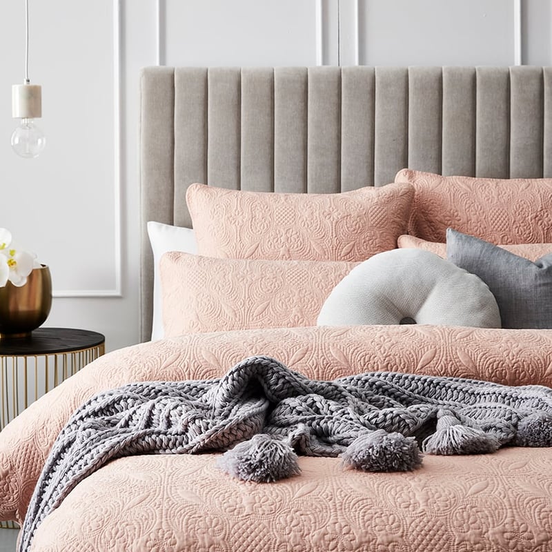 Sophia Quilted Quilt Cover Blush