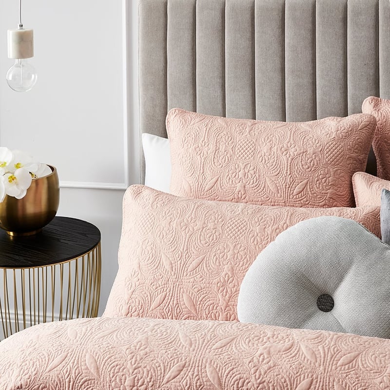 Sophia Quilted Quilt Cover Blush