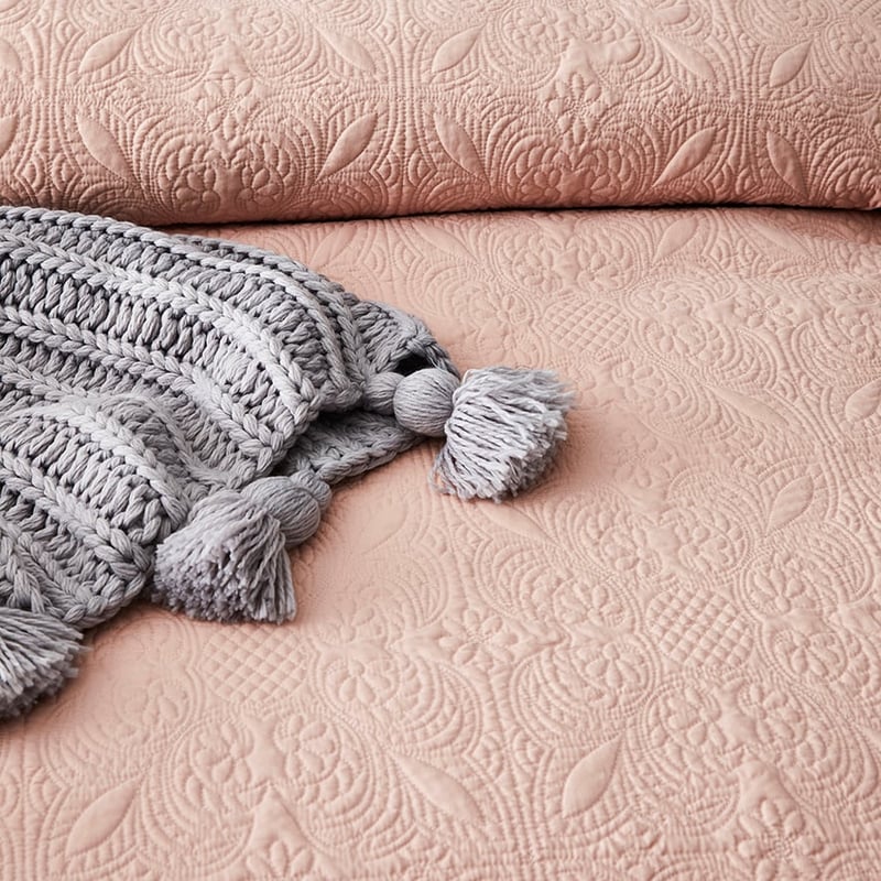 Sophia Quilted Quilt Cover Blush
