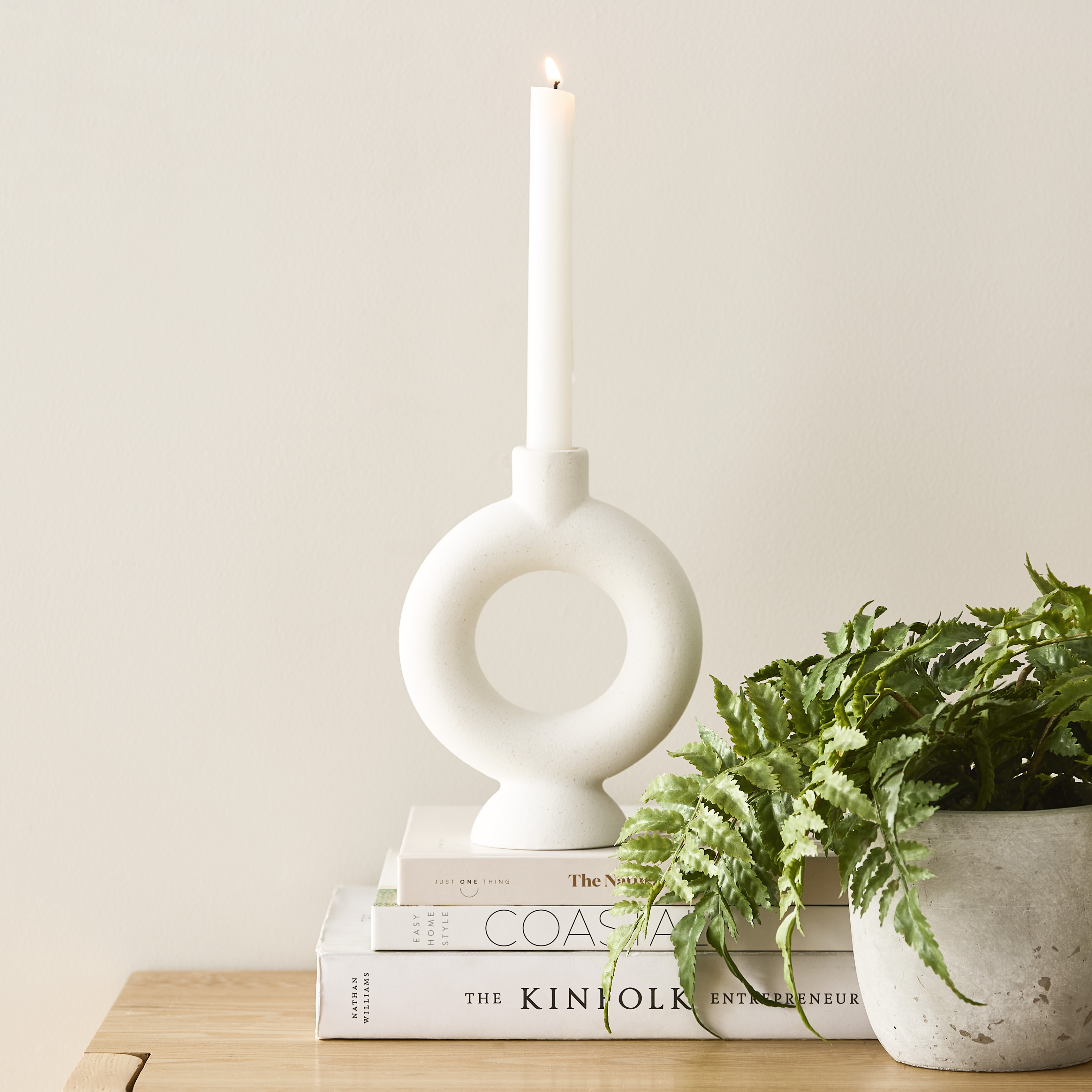 Hydra White Circle Candle Holder Adairs