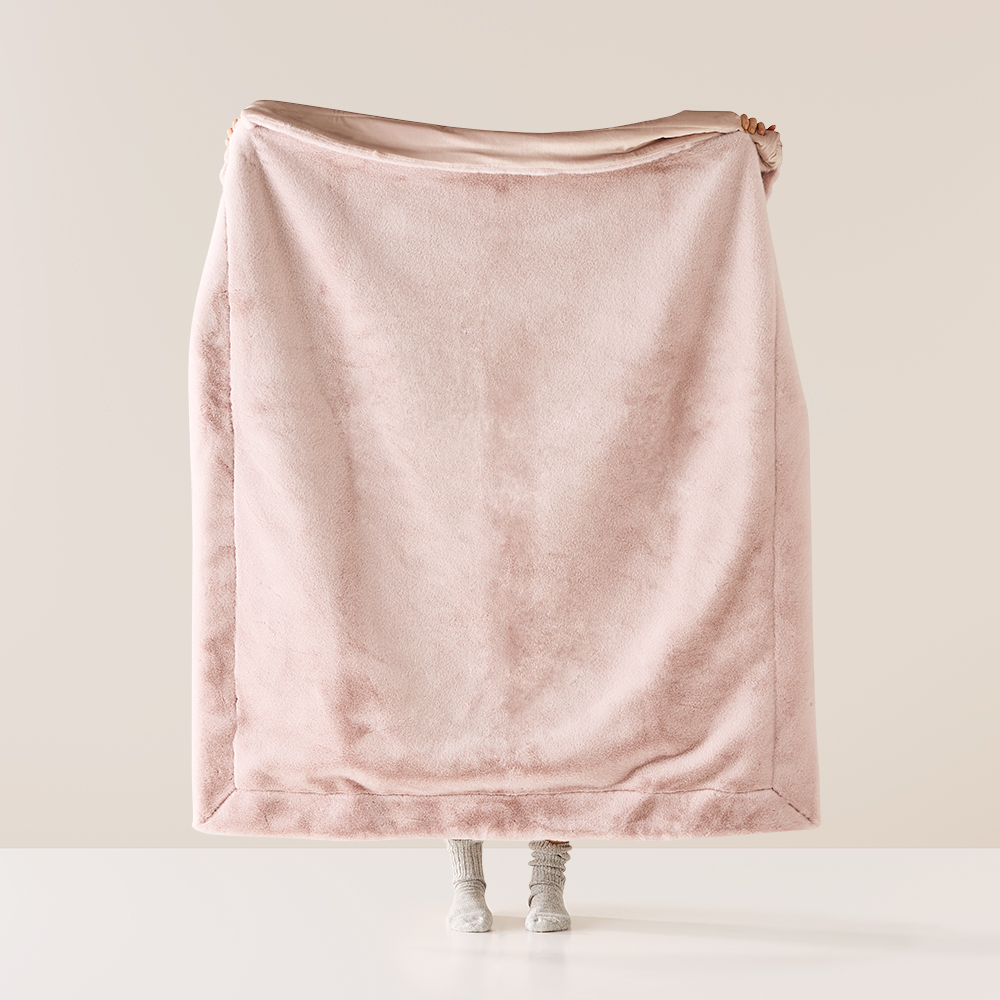 Astoria Dusty Pink Fur Throw Adairs