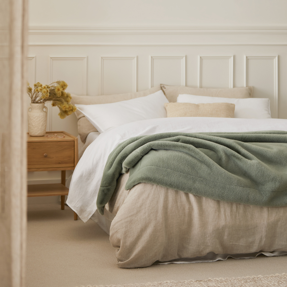 Astoria Sage Fur Throw Adairs