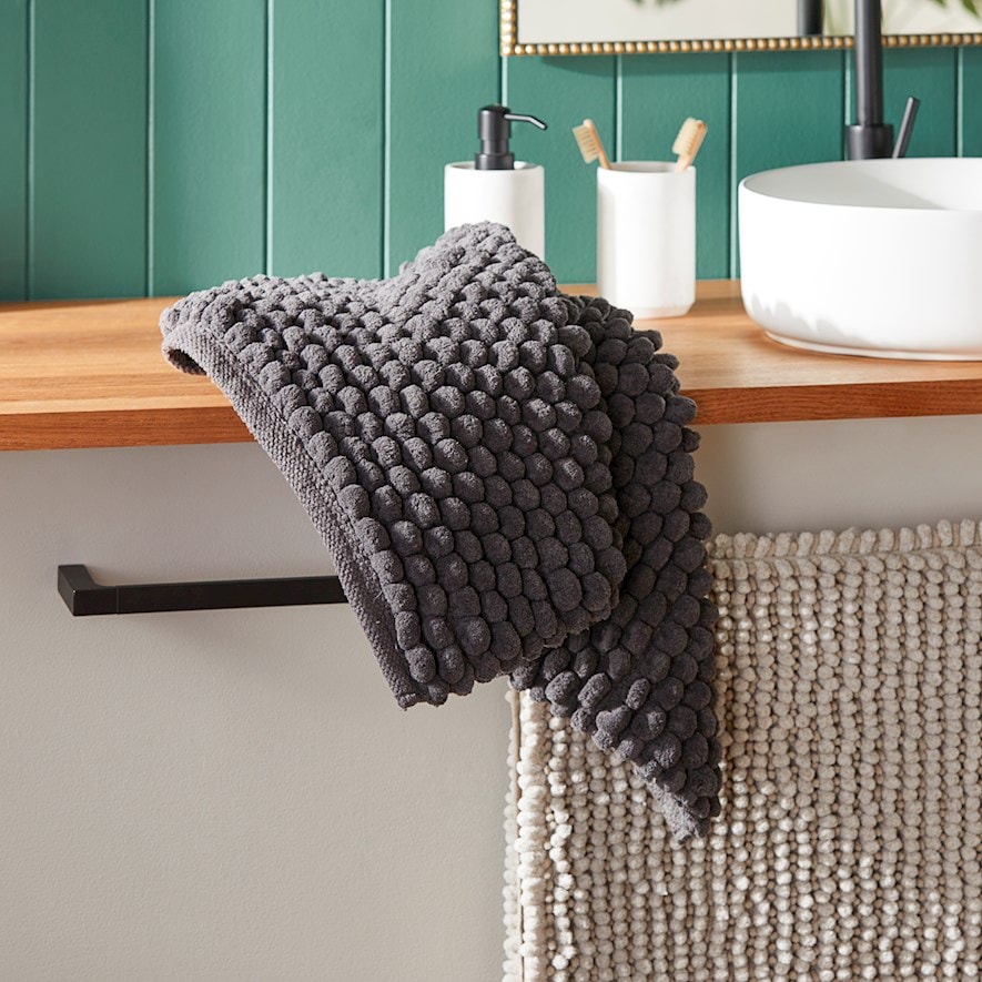Chunky Coal Bobble Bath Mat Adairs