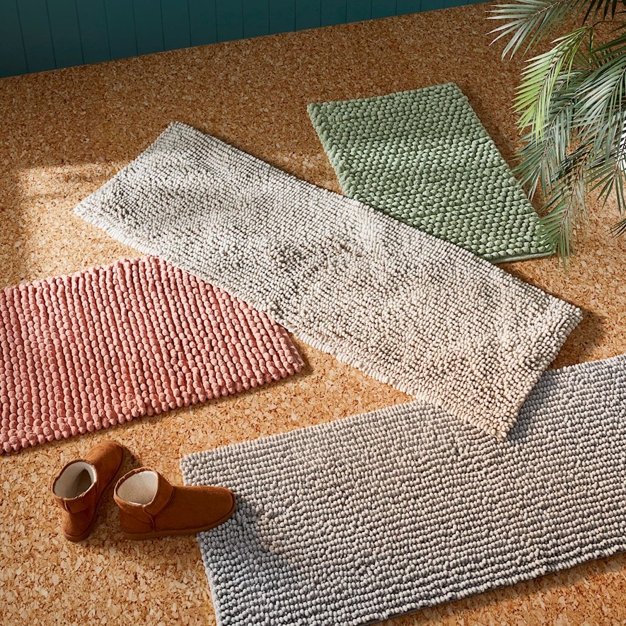 Chunky Eucalyptus Bobble Bath Mat Adairs