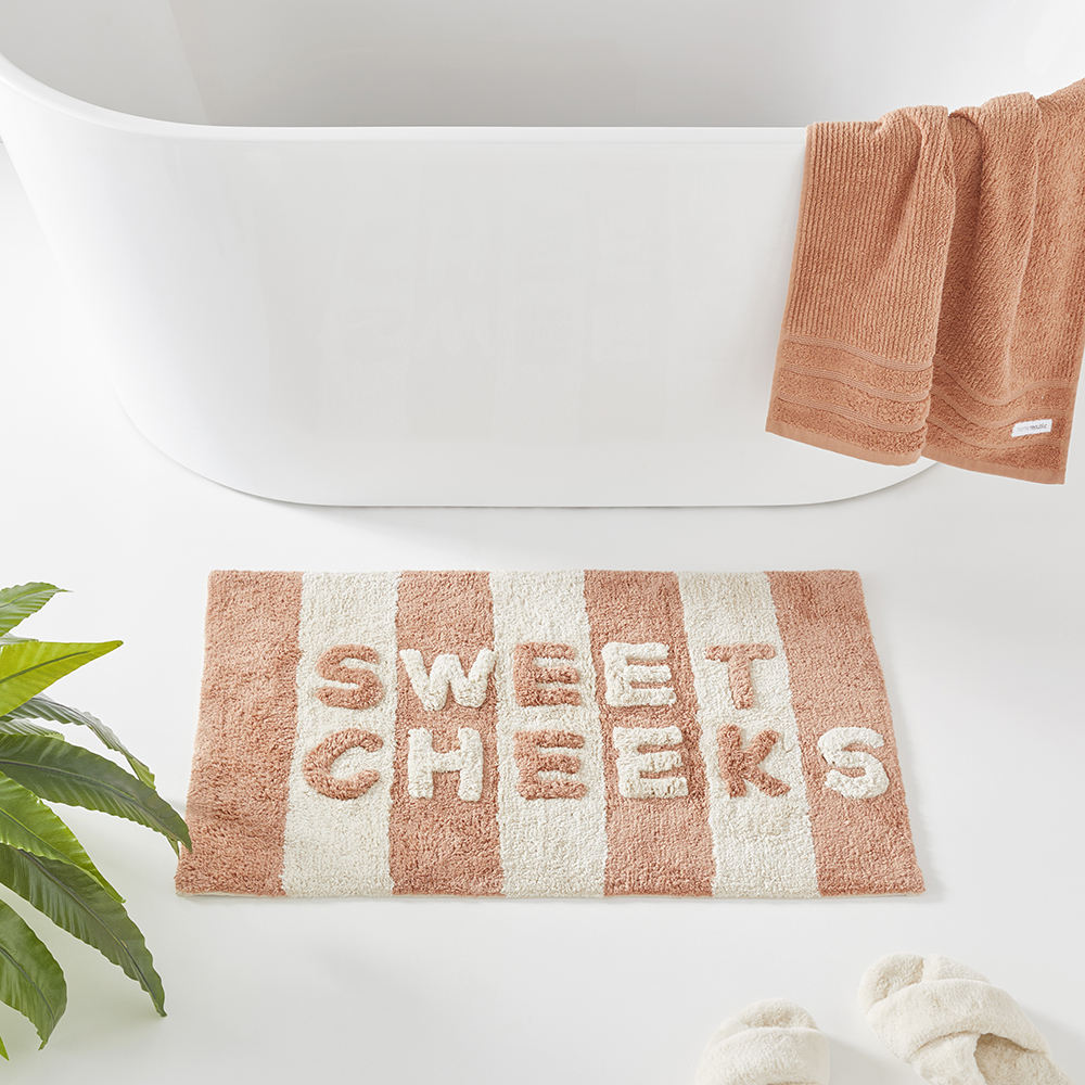Sweet Cheeks Earth & Natural Stripe Bath Mat Adairs