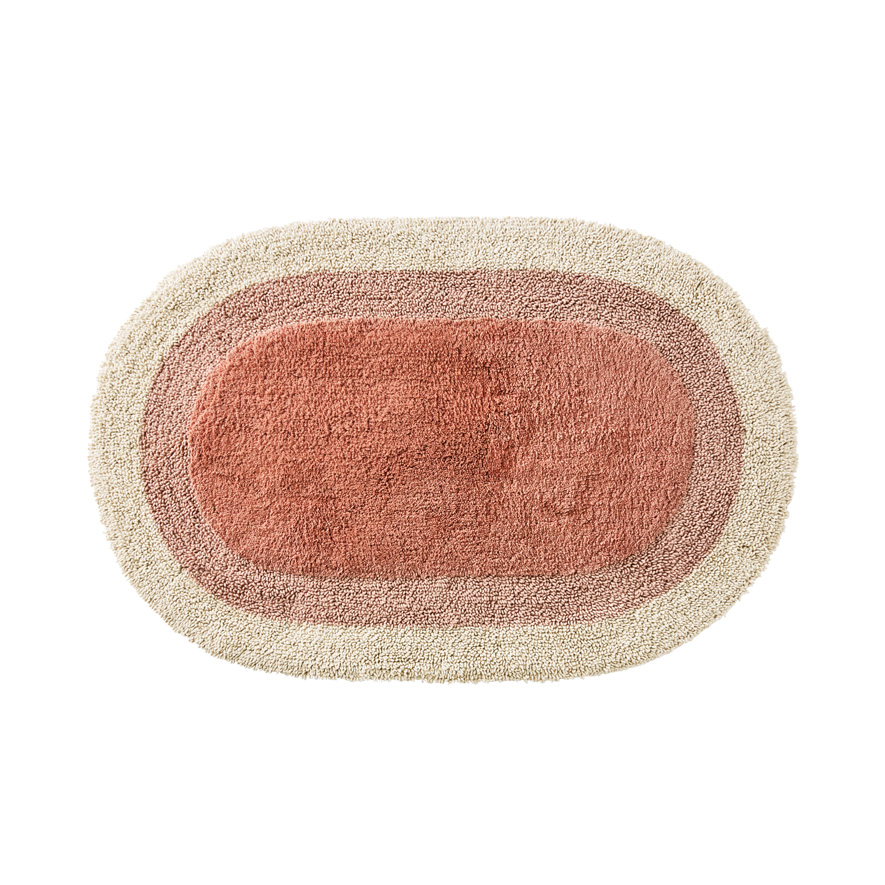 Harmony Cinnamon Multi Oval Bath Mat Adairs