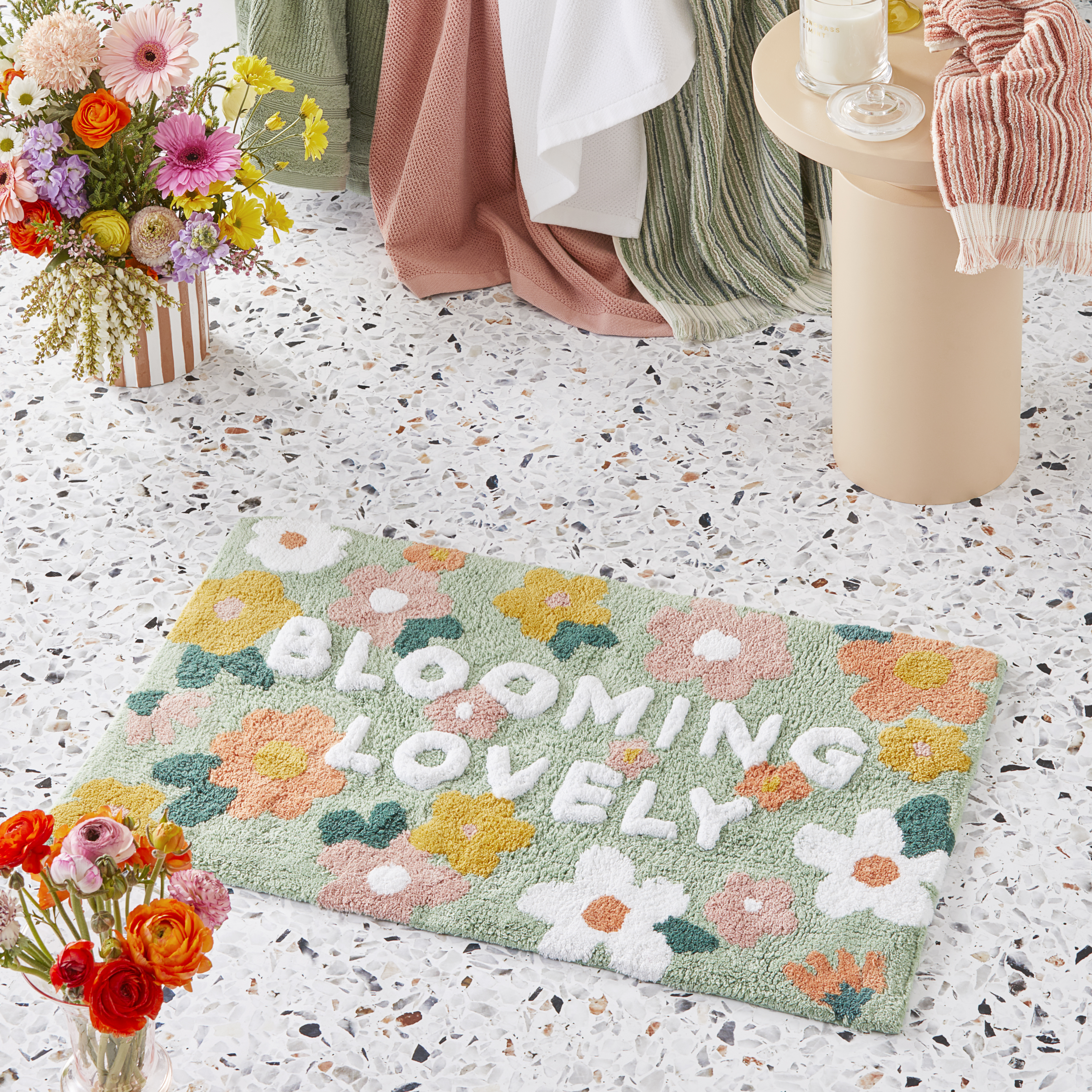 Blooming Lovely Eucalyptus Multi Bath Mat Adairs