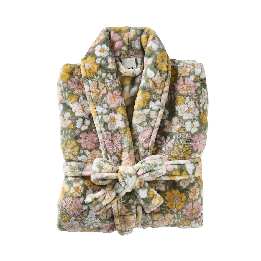 Printed Green Multi Garden Floral Ultra Soft Robe | Adairs