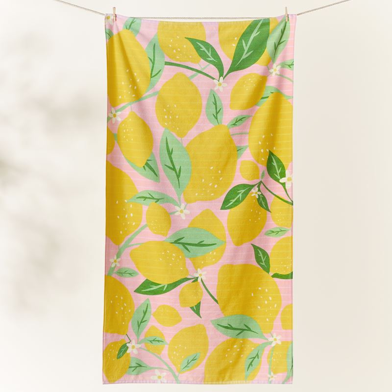 Velour Lemon Spritz Beach Towel