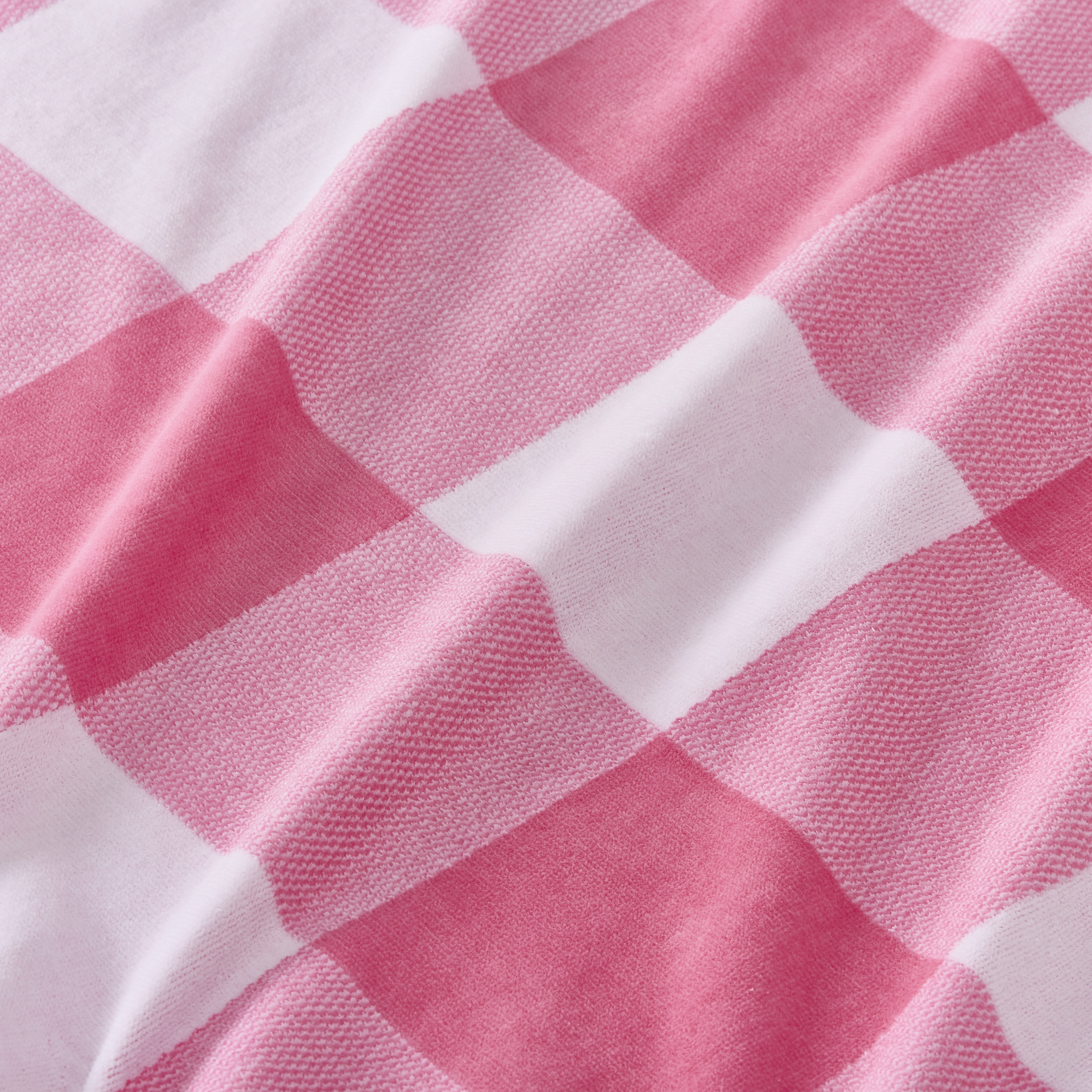 Velour Pink Gingham Beach Towel Adairs