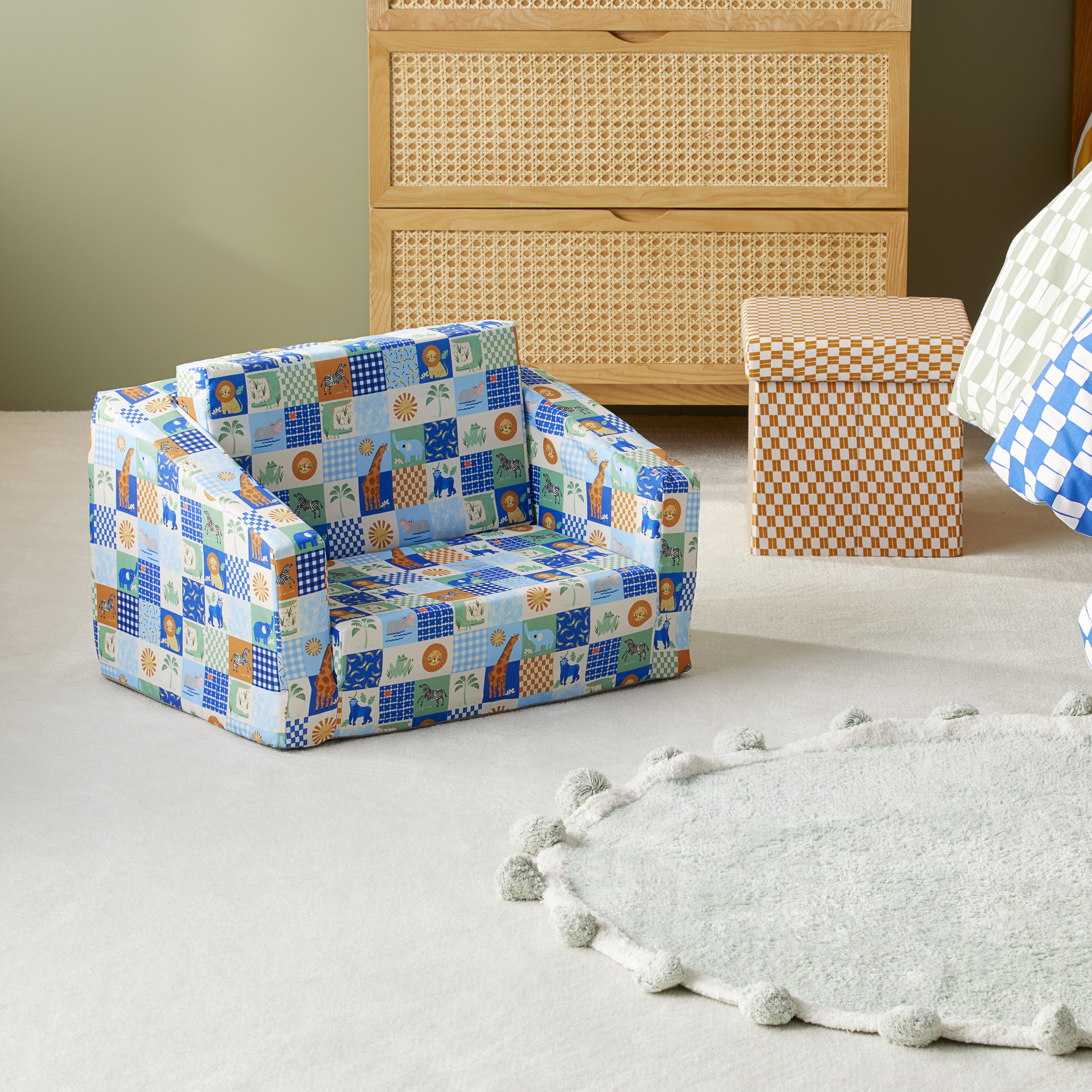 Adairs Kids Storybook Jungle Flip Out Sofa Kids Furniture Adairs