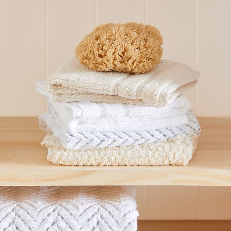 Mimosa White Textured Towel Range
