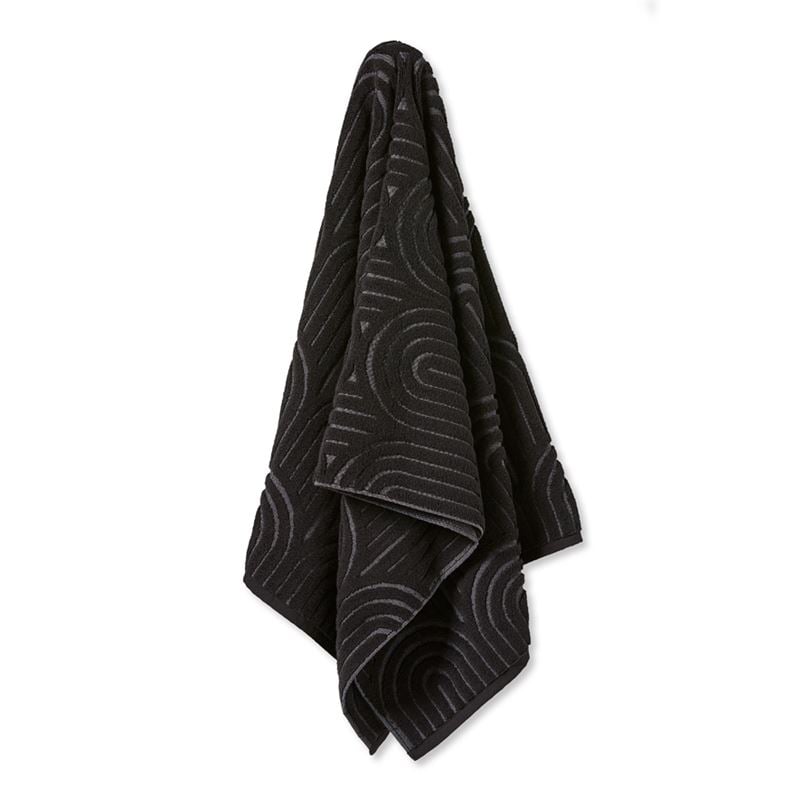 Archie Black Marle Towel Range