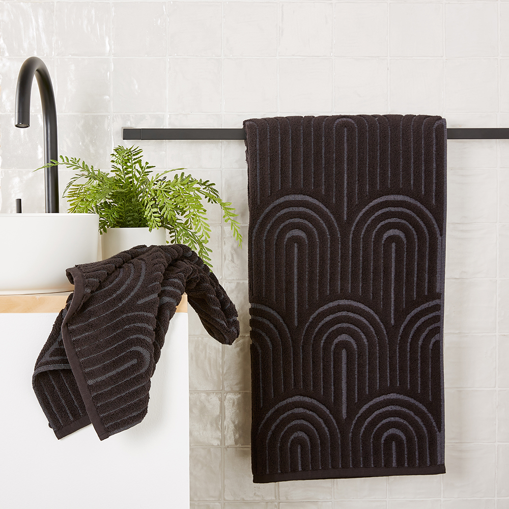 Black bathroom towels cheap