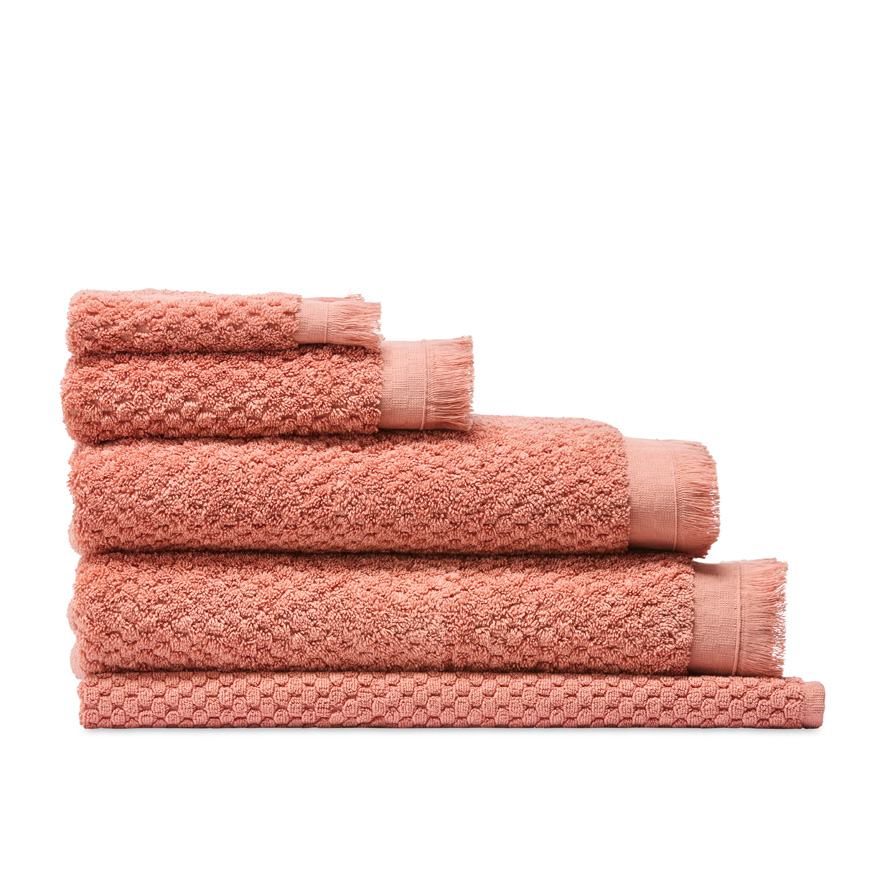 Coral coloured towels store