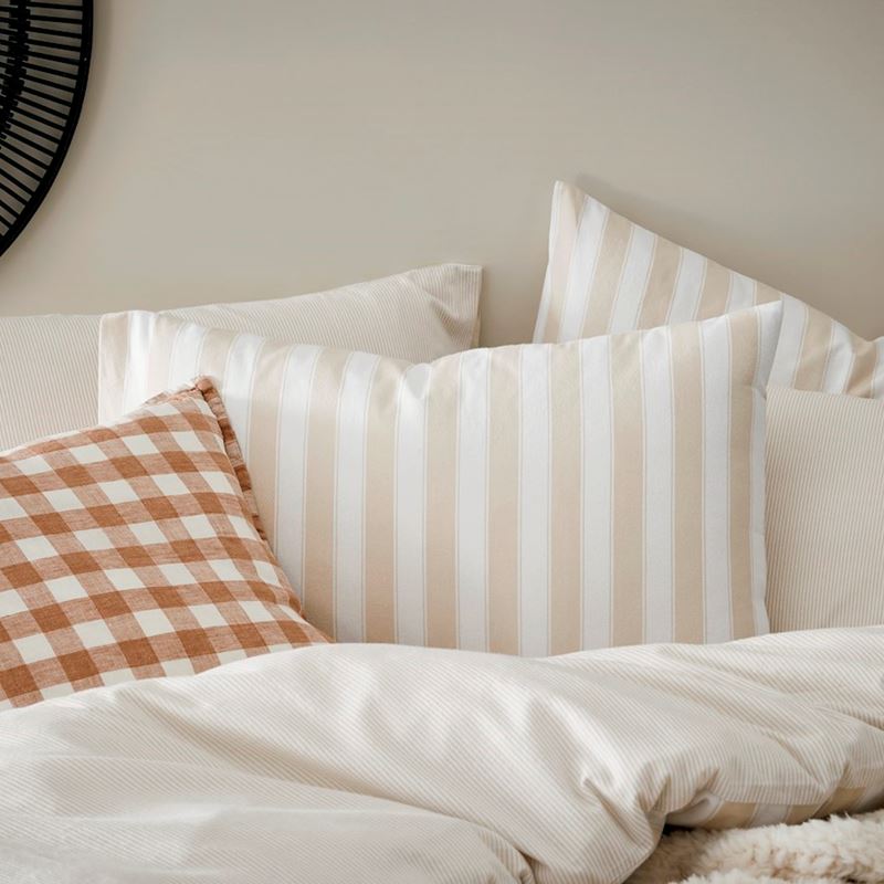 Printed Sand Stripe Flannelette Quilt Cover Set + Pillowcases