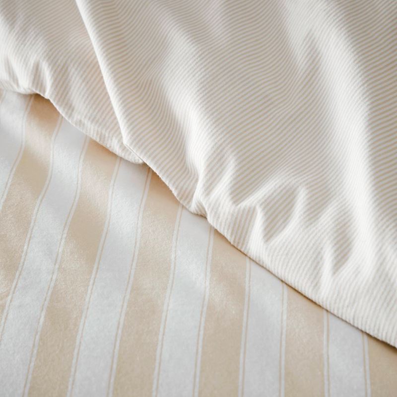 Printed Sand Stripe Flannelette Quilt Cover Set + Pillowcases