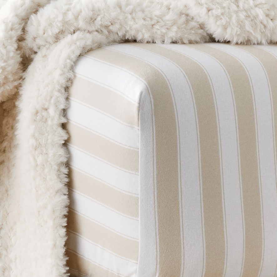 Printed Sand Stripe Flannelette Sheet Set + Pillowcases Adairs