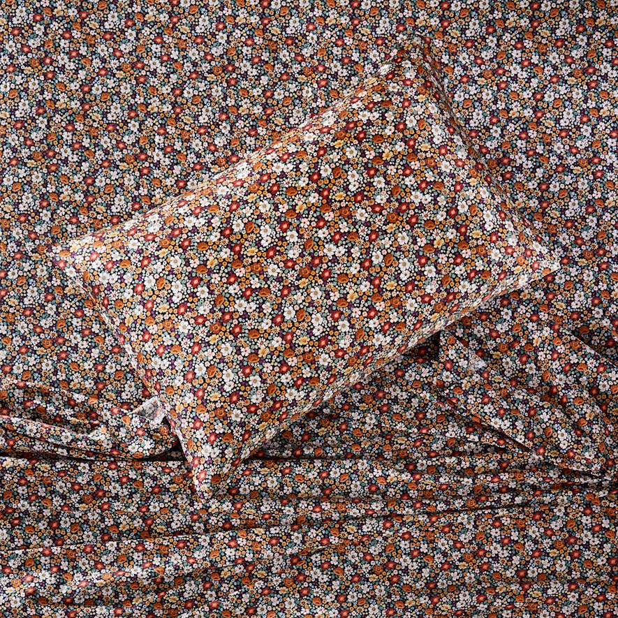 Home Republic Pure Silk Auburn Floral Printed Pillowcase Bedding