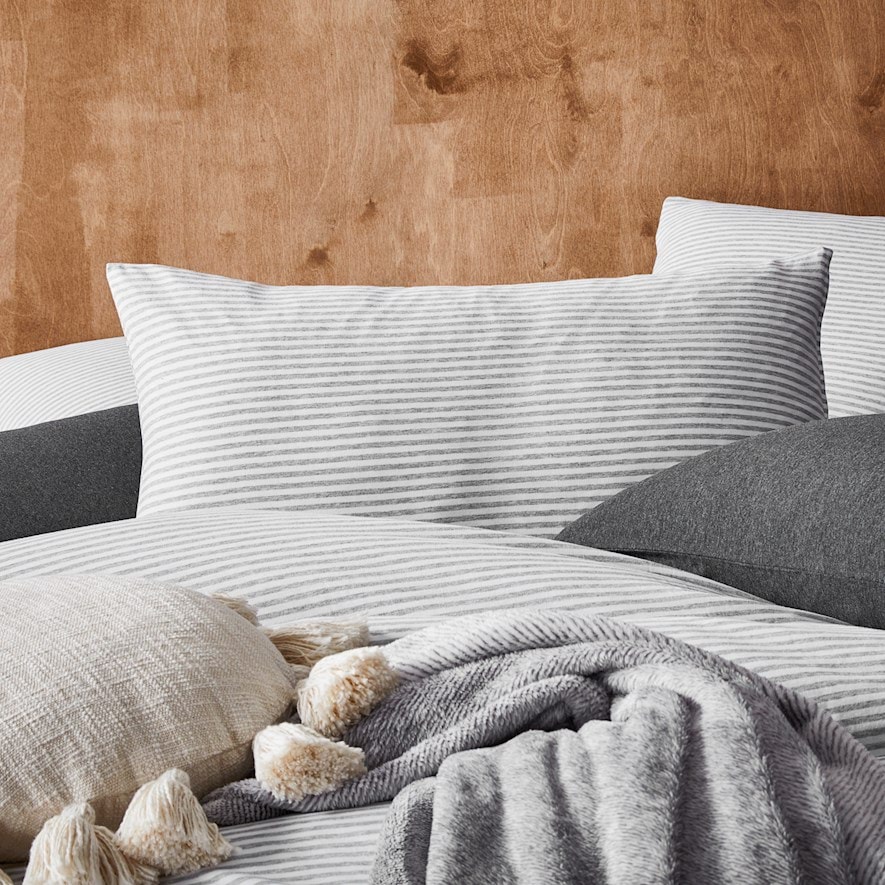 Grey stripe pillowcase 2025