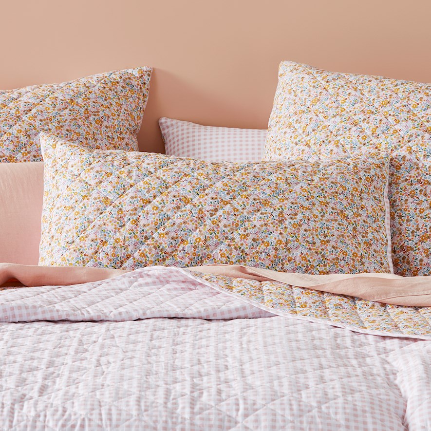 Garden Bloom Multi Quilted Pillowcases Adairs
