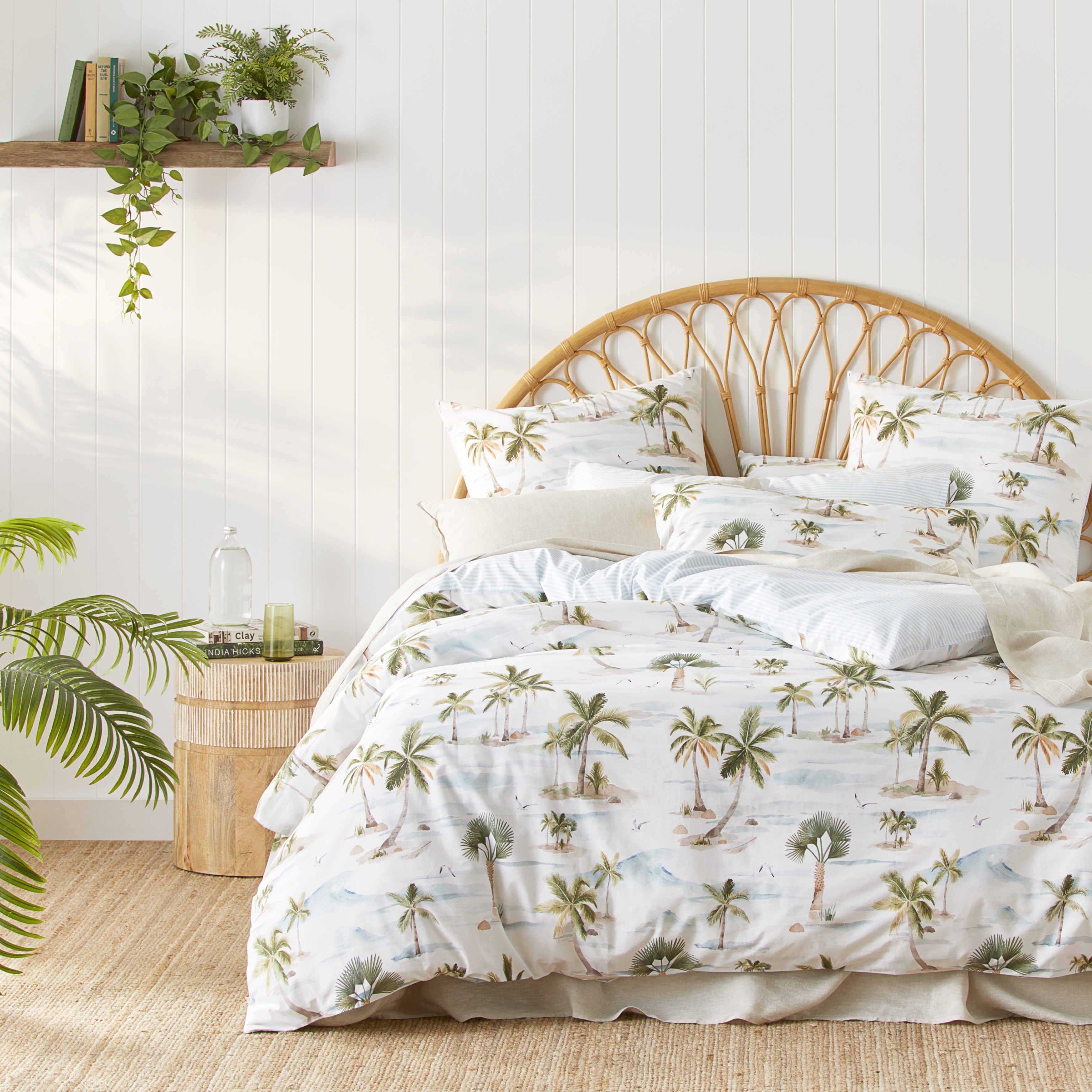 Moana Palm White Pillowcases Adairs