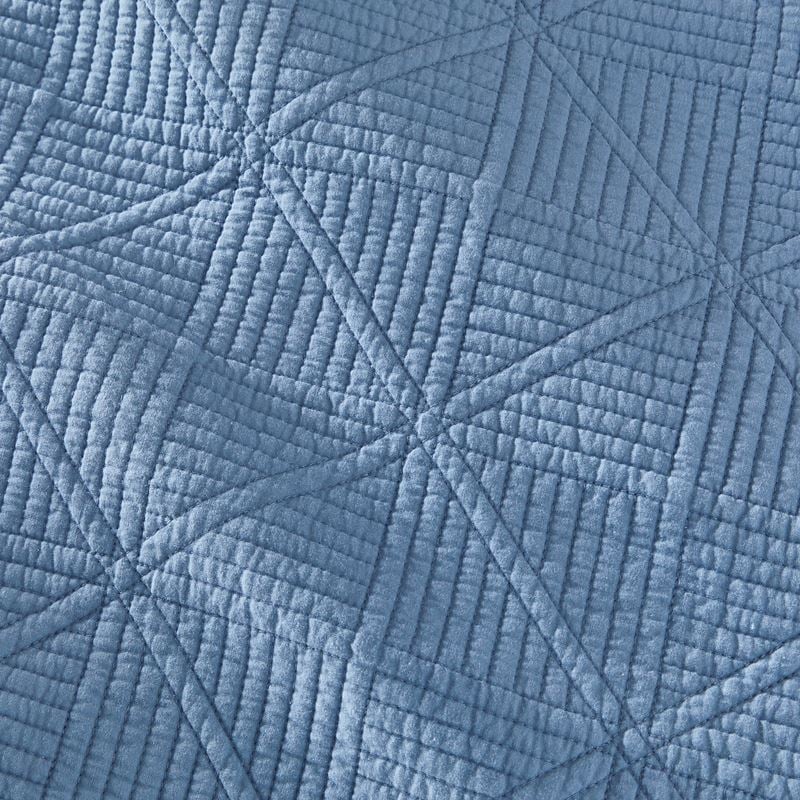 Prism Steel Blue Quilted Quilt Cover + Pillowcases