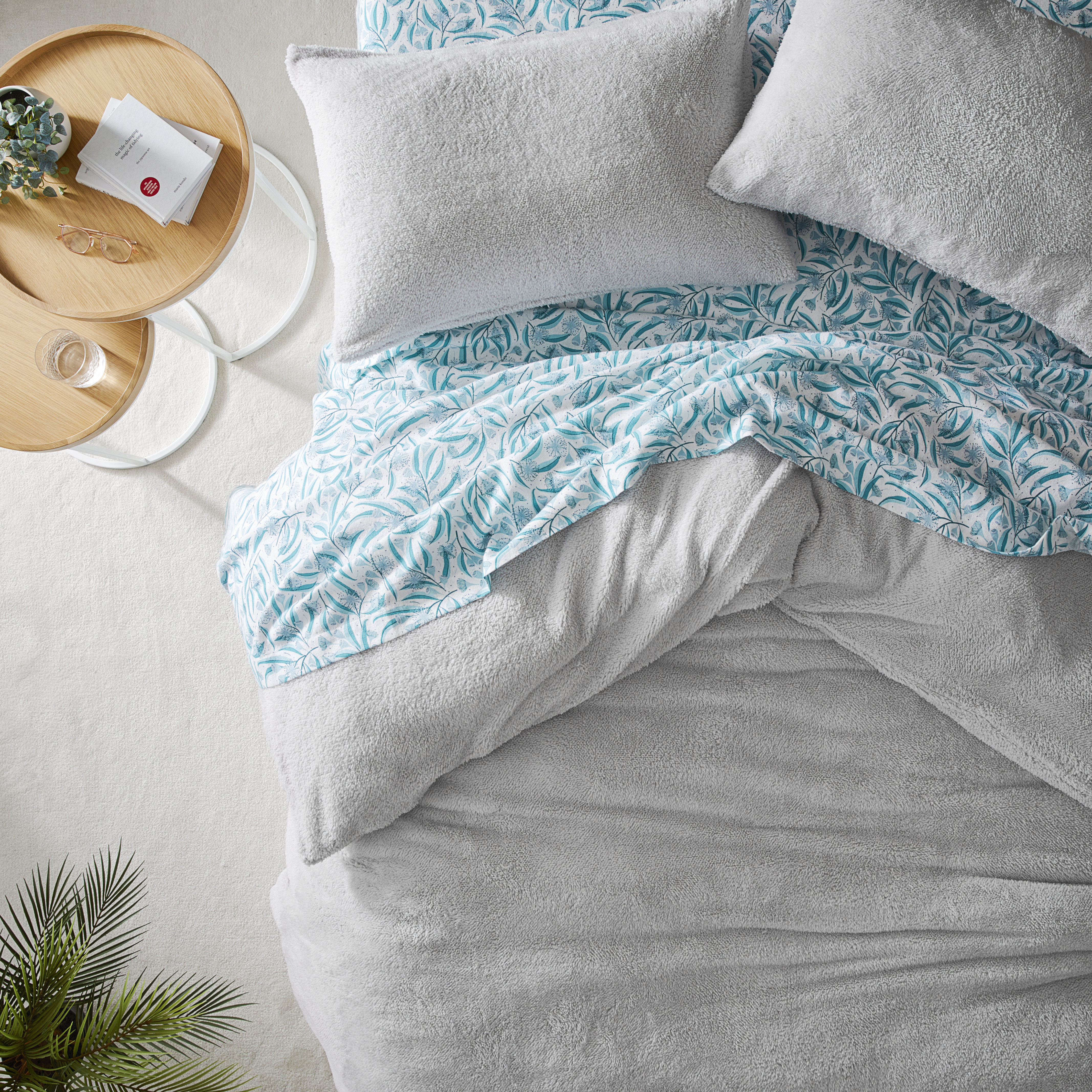 Sherpa Grey Quilt Cover Set + Pillowcases Adairs