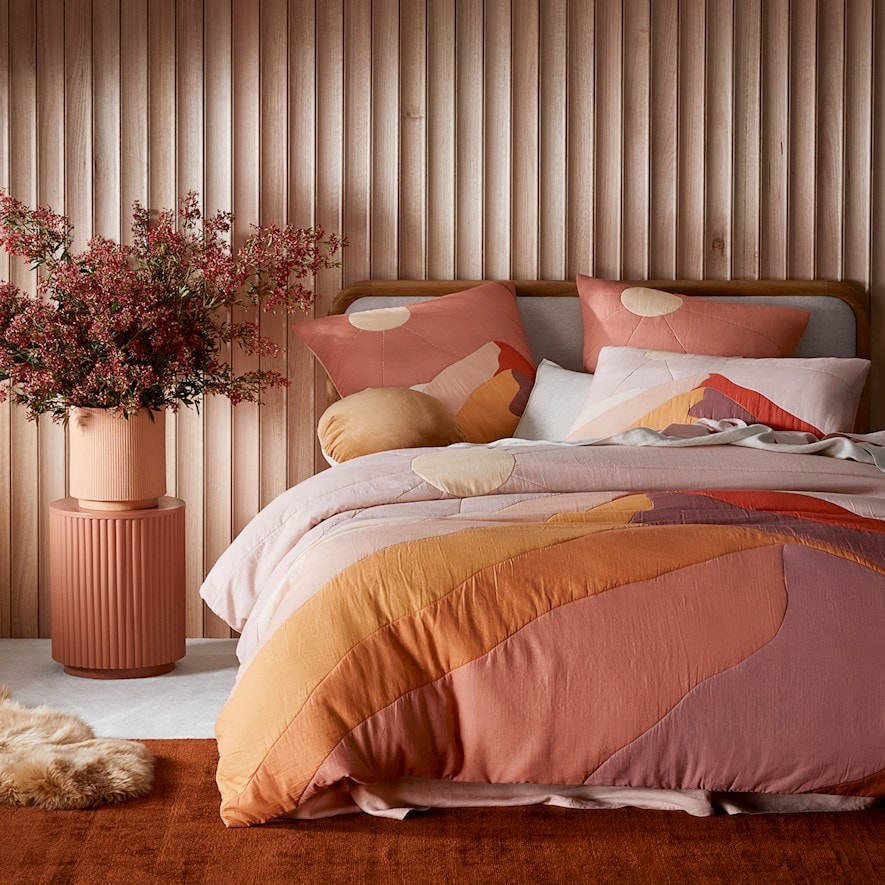 Maus Haus Pink Mountain Quilted Quilt Cover Separates Adairs
