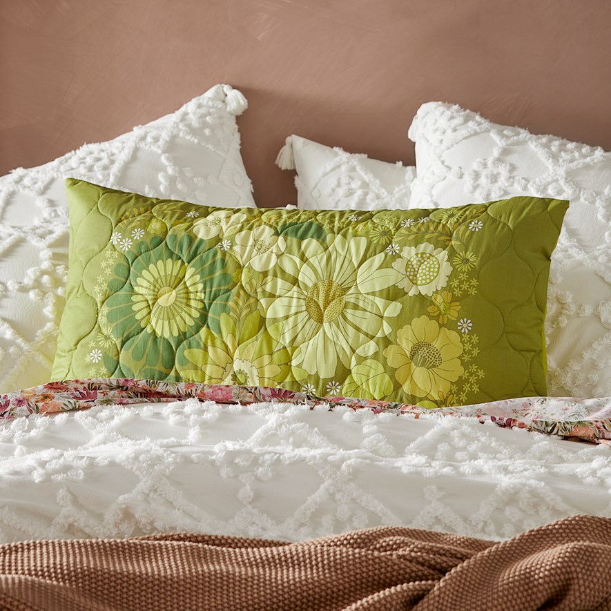 Lime Daisy Quilted Quilt Cover Separates Adairs