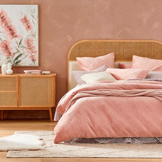 Adelaide Pink Velvet Quilted Quilt Cover Separates