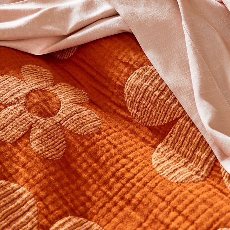 Marigold Burnt Orange Matelasse Quilt Cover + Pillowcases