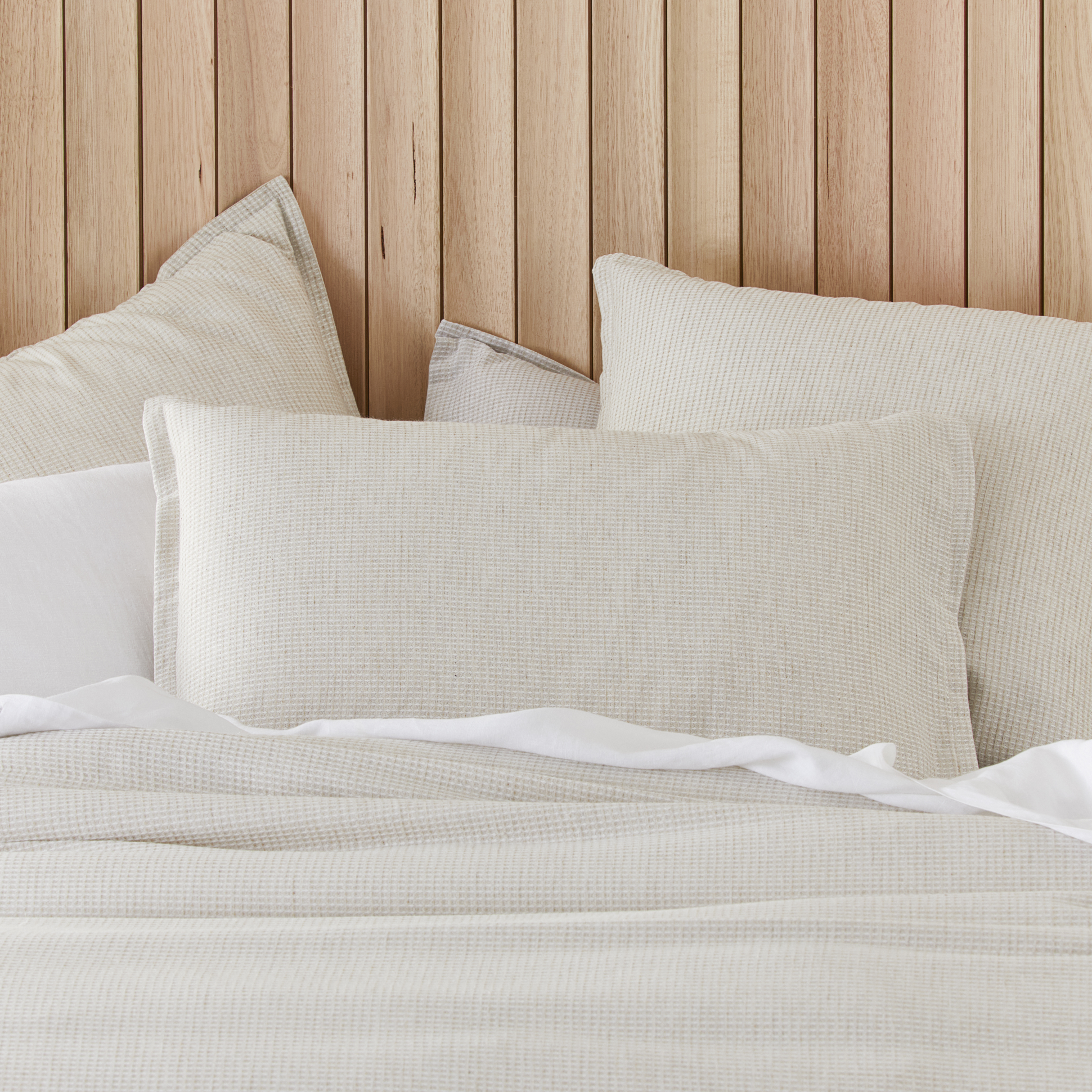 Berlin Waffle Natural Marle Quilt Cover Set + Separates Adairs