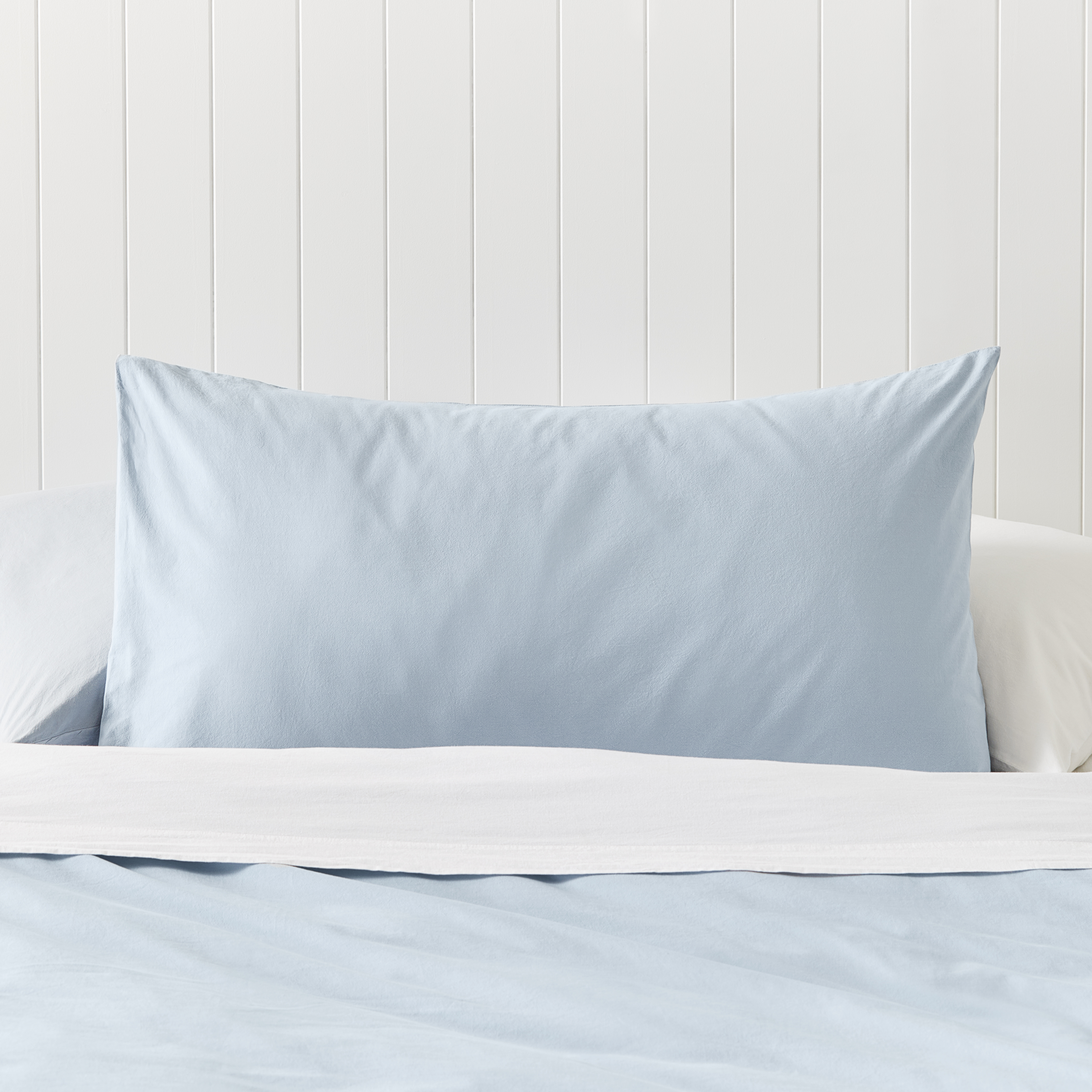 Stonewashed Cotton Ice Blue Pillowcases Adairs