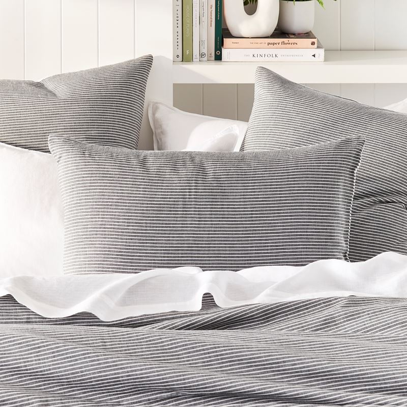 Cove Off White & Onyx Stripe Quilt Cover Set + Separates