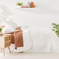 Windsor Waffle White Quilted Coverlet Set + Separates