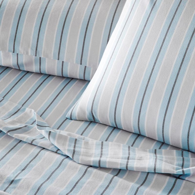 Yarn Dyed Ice Stripe Cotton Sheet Set + Pillowcases