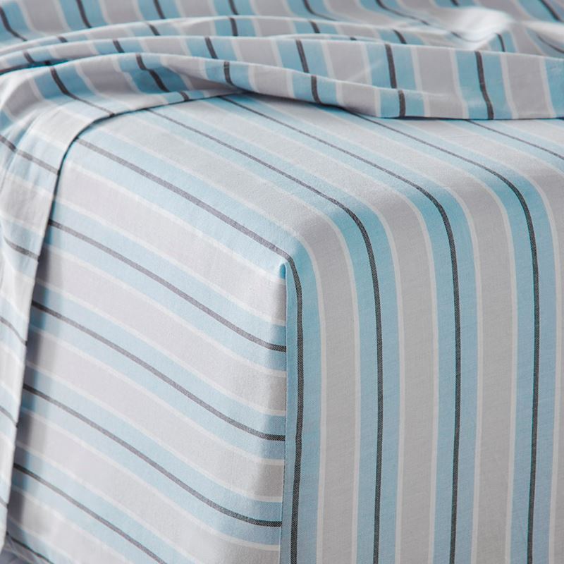 Yarn Dyed Ice Stripe Cotton Sheet Set + Pillowcases