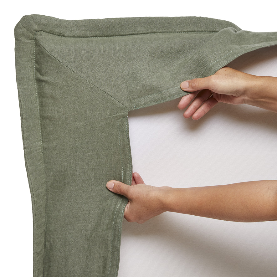 Stockholm Forest Belgian Linen Bedhead Slip Cover Adairs