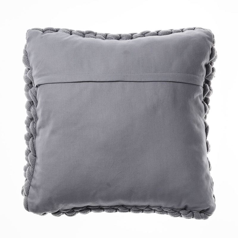 Chunky Knit Silver Cushion