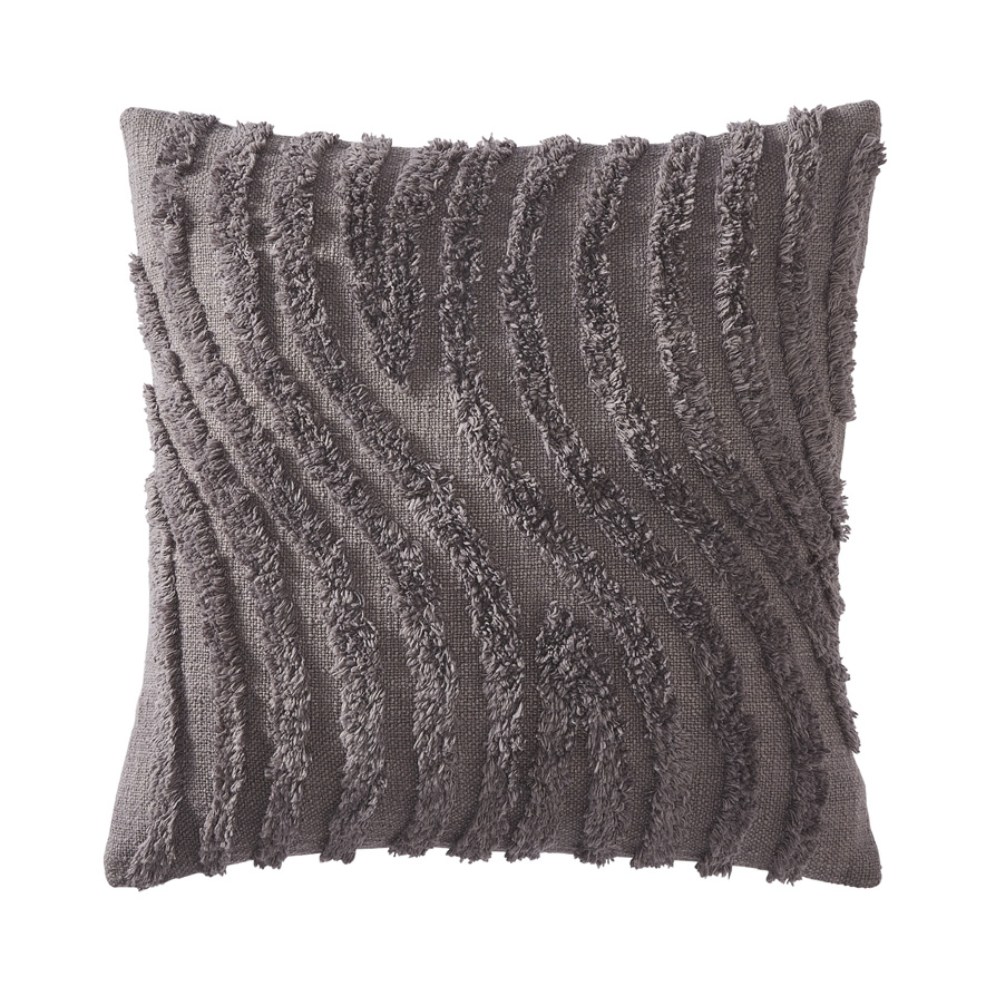 Denver Charcoal Tufted Cushion Adairs