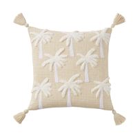 Palm Tufted White Cushion