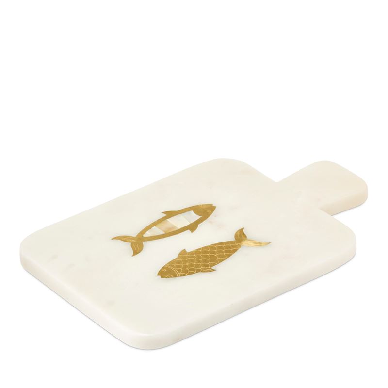 Swimming Fish White & Gold Marble Paddle Board