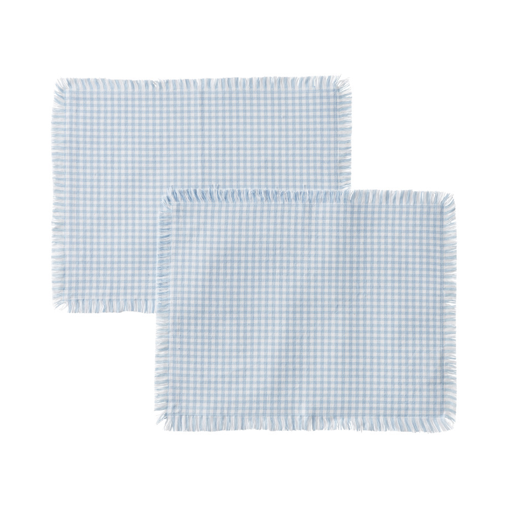 Sadie Blue Gingham Placemats 2 Pack Adairs