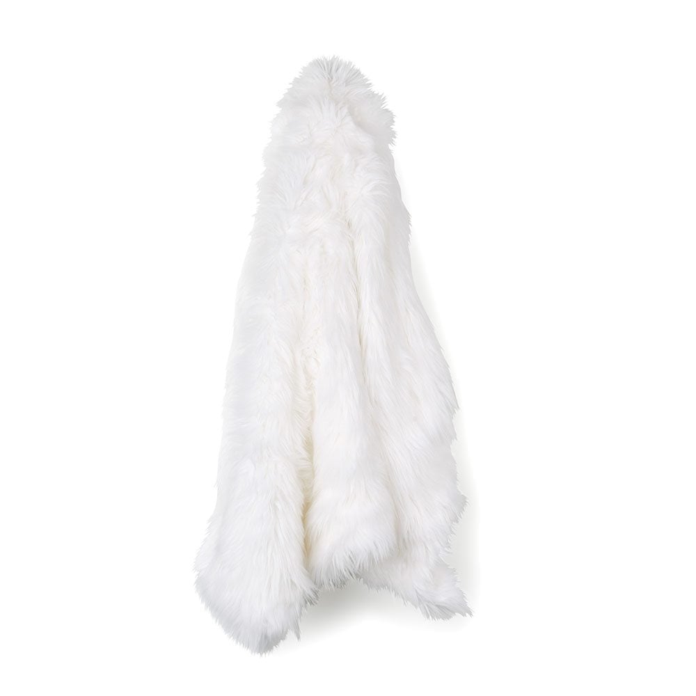 Alpine Fur Bright White Throw Adairs