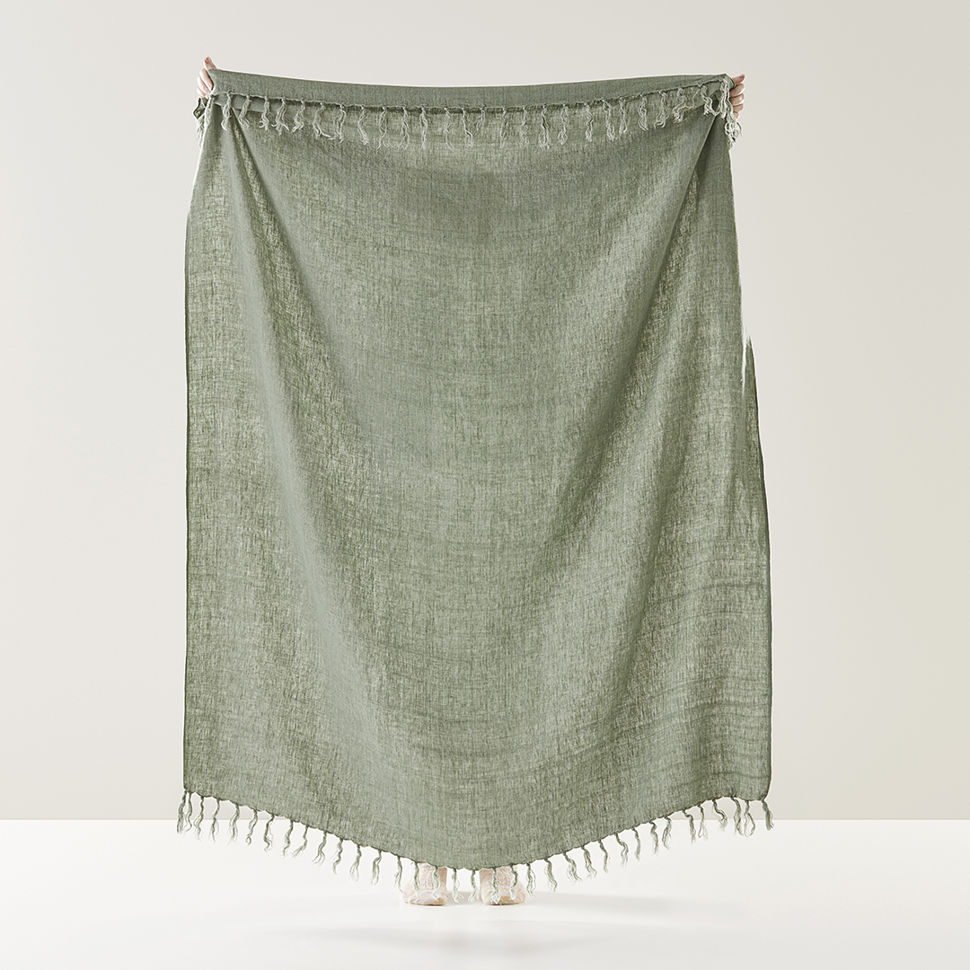Malmo Forest Linen Throw Adairs