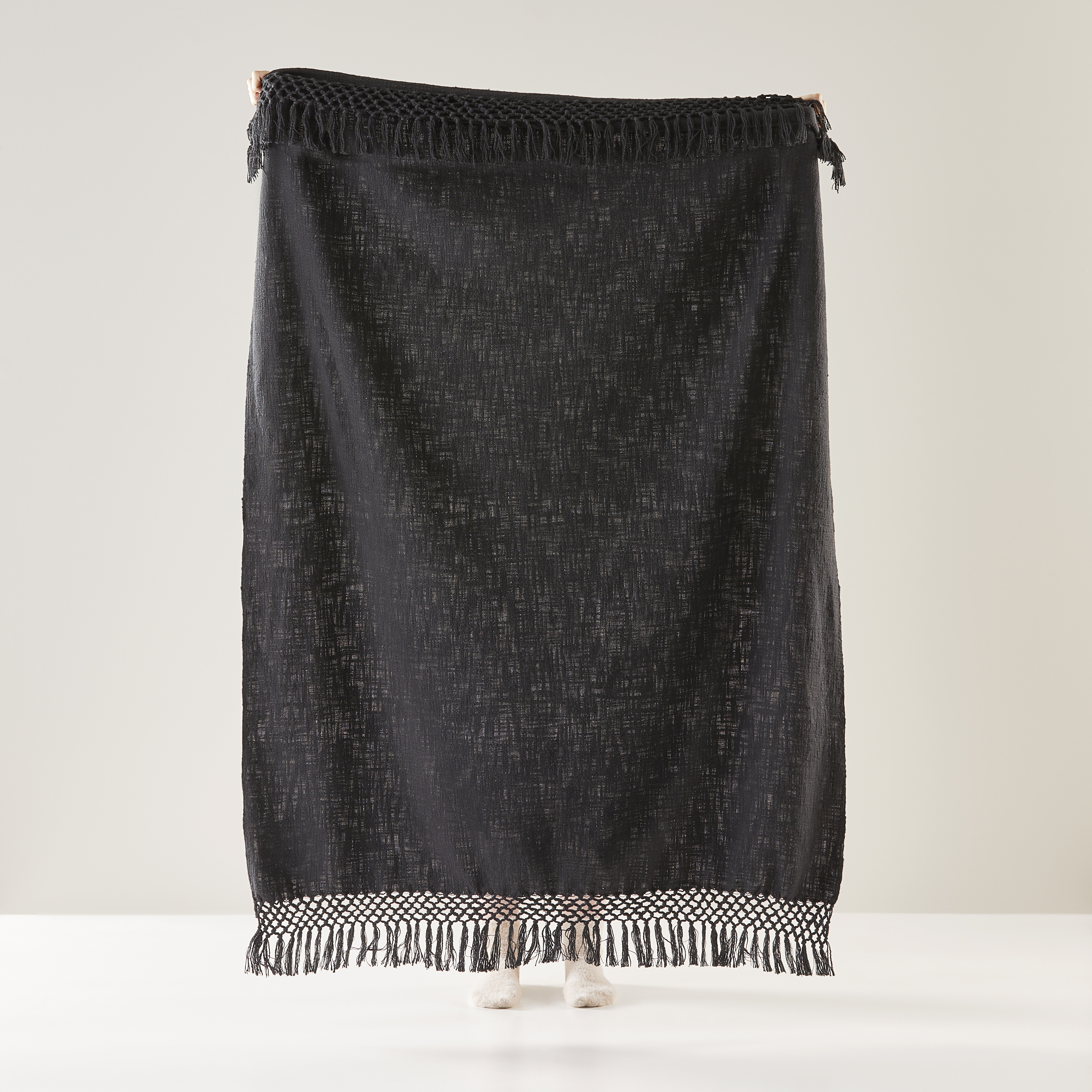 Macrame Black Knot Throw Adairs