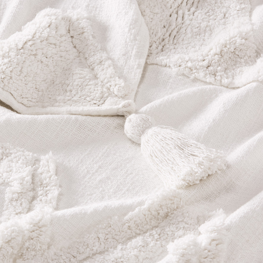 White tufted throw blanket hotsell